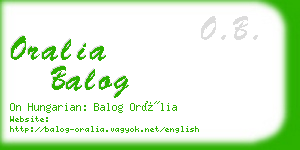 oralia balog business card
